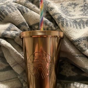 Copper Starbucks tumbler